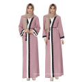 Moda rendas fluir vestido longo frente aberta abaya cor sólida dubai abaya dress